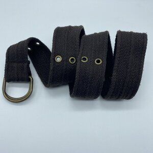 Unbranded Brown Cotton Woven D Ring Belt w/ Rivets Men's Size M End to End 34"